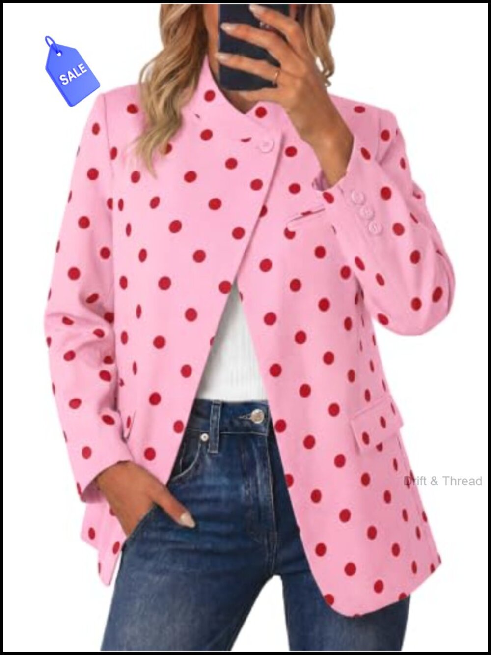 Cicy Bell Women Plaid Blazer Business Stand Collar Open Front Suit Jacket